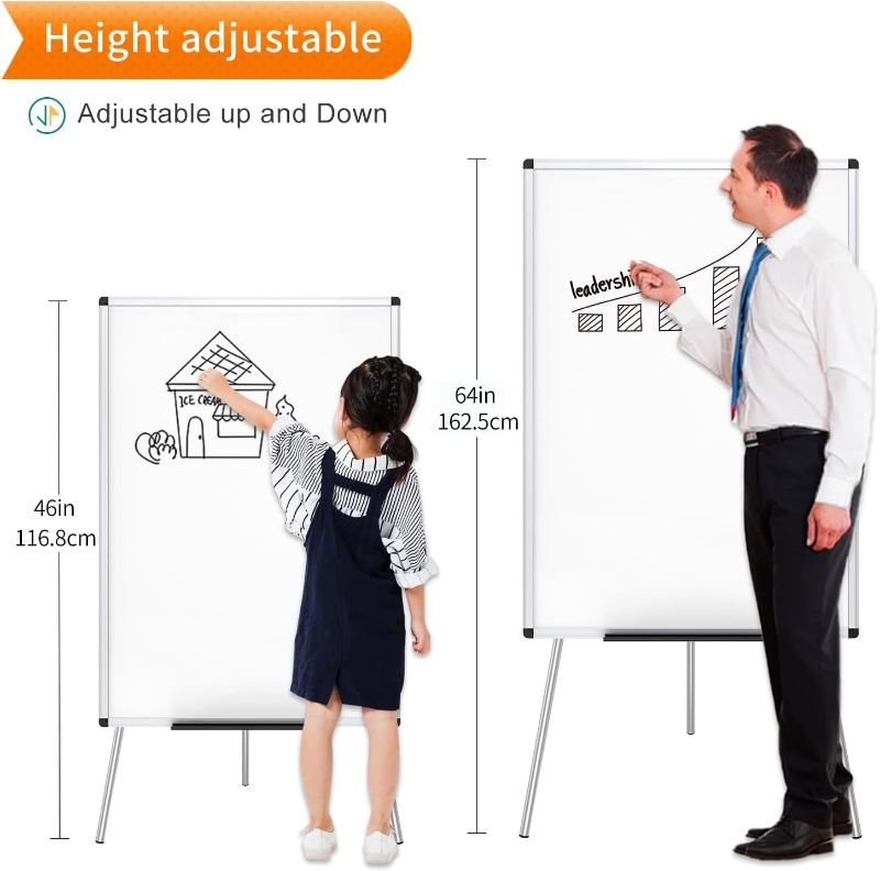 Photo 1 of VIZ-PRO Magnetic Portable Easel Dry Erase Board, Flipchart Easel Stand Tripod Whiteboard, 24"W x 36"L