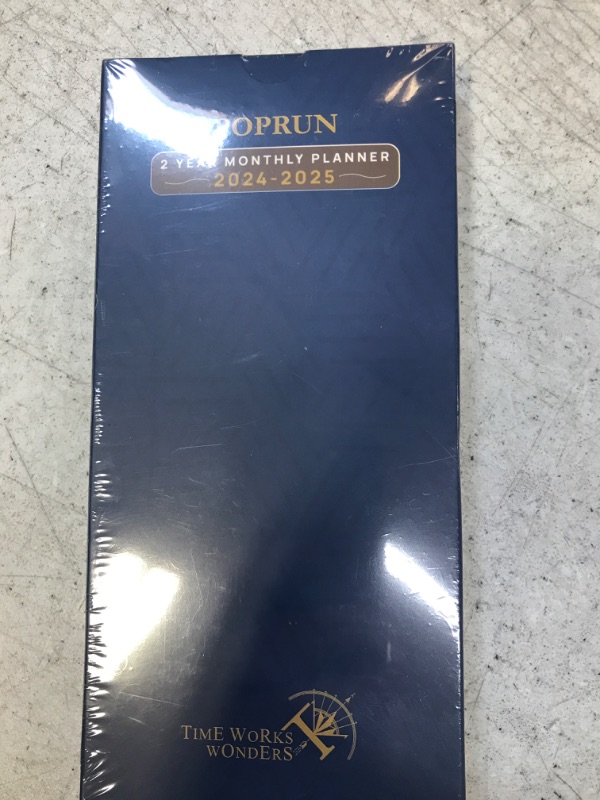 Photo 1 of POPRUN 2 Year Pocket Calendar 2024-2025 Monthly Notebook Planner for Purse 3" x 7" - 4 Pages per Month with Extra Notes, PU Leather Hard Cover, Gold-gilded Page Edges, Black Black 24 Months - Monthly Layout - 3'' x 7''