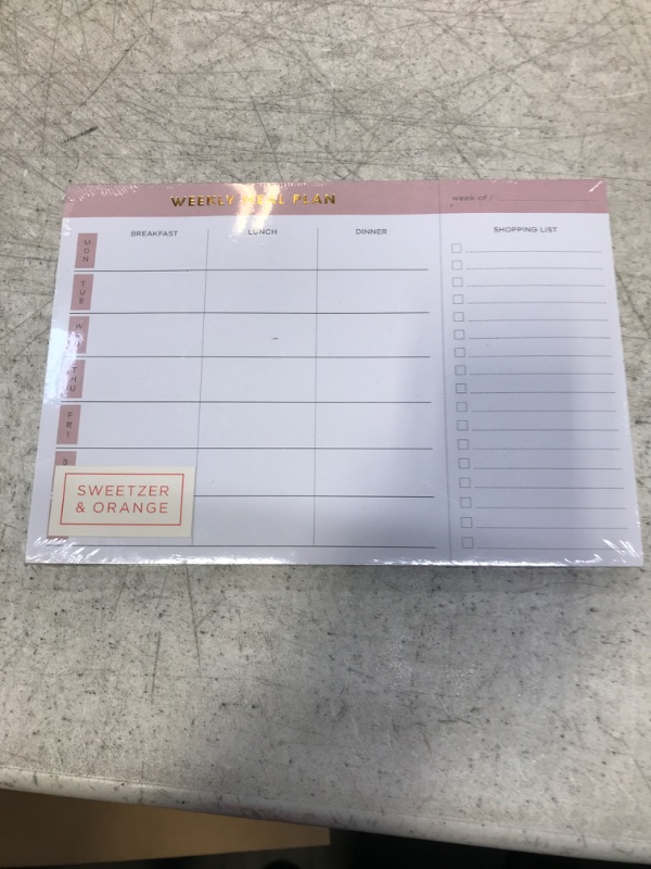 Photo 1 of Sweetzer & Orange Weekly Meal Planner and Grocery List Magnetic Notepad. Pink 10x7” Meal Planning Pad with Tear Off Shopping List. Plan Weekly Menu Food for Weight Loss or Dinner List for Family!