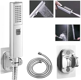 Photo 1 of 2 in 1 High-pressure shower head, Bathroom shower head, incl. 1 hand-held shower head 1 shower bracket and hose, Bathroom shower unit set, Bathroom accessories