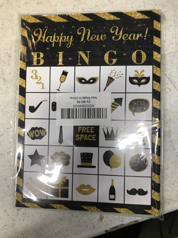 Photo 2 of 24 Players Happy New Year Bingo Game Set, Indoor Home Activities for Family and Large Groups, 24Pcs Different Bingo Card and 616Pcs Stickers, Adult Teen Happy New Year Night Party Favor Supplies -05 Happy New Year Bingo Game 05
