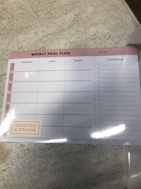 Photo 2 of Sweetzer & Orange Weekly Meal Planner and Grocery List Magnetic Notepad. Pink 10x7” Meal Planning Pad with Tear Off Shopping List. Plan Weekly Menu Food for Weight Loss or Dinner List for Family!