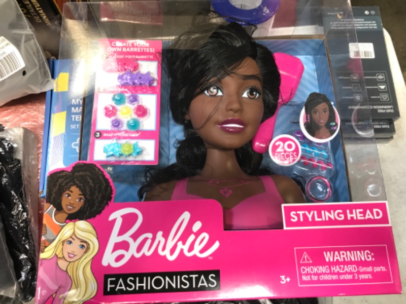 Photo 2 of Barbie Fashionistas : Styling Head 20 cm Black Hair Includes Accessories