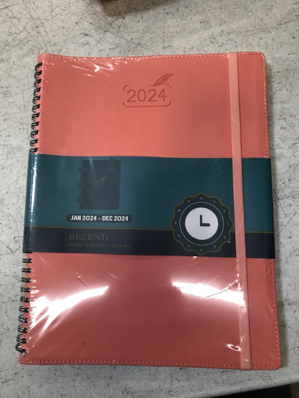 Photo 2 of 2024 Planner by BEZEND, A4 Calendar 8.5" x 11", Daily Weekly and Monthly Agenda,Spiral Bound,FSC Certified 100GSM Paper, Vegan Leather Soft Cover - Pink https://a.co/d/gY7kmCu