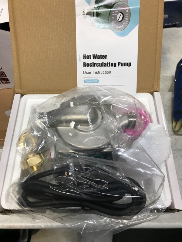 Photo 1 of ZeroPone Hot Water Recirculating Pump, 93W Water Circulator Pump NPT 3/4" w/NPT 1/2" Adapter, Stainless Steel Head,15-6S 3 Speed Control for Electric Water Heater System