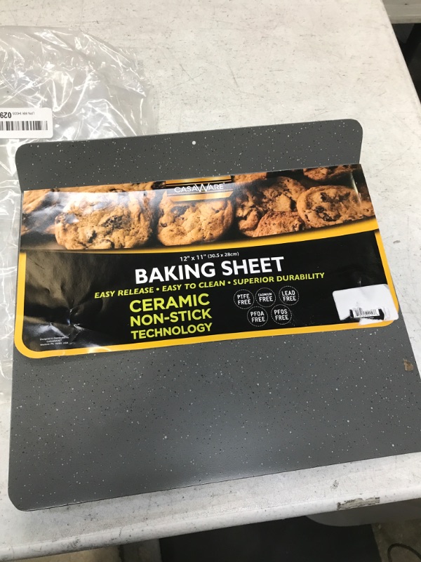 Photo 2 of 126489 Flat Baking Sheet 12 inch x 11 inch- Silver, Gray