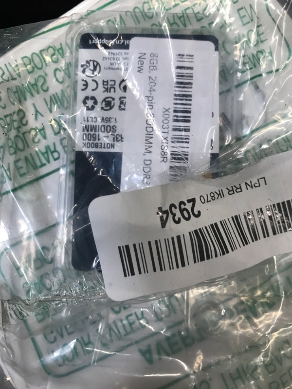 Photo 1 of Crucial RAM 8GB DDR3 1600 MHz CL11 Laptop Memory CT102464BF160B 8GB Memory