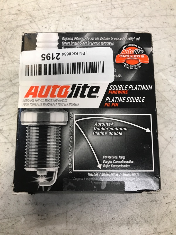 Photo 2 of Autolite APP104 Double Platinum Automotive Replacement Spark Plugs (4 Pack)