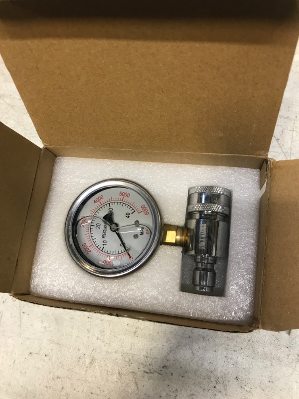 Photo 2 of RIDGE WASHER Pressure Washer Gauge with 3/8 Inch Quick Connect Socket and Plug, 6000 PSI