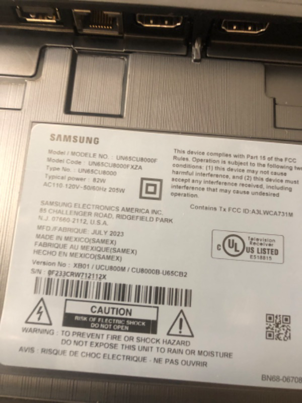 Photo 4 of SAMSUNG 65-Inch Class Crystal UHD CU8000 Series PurColor, Object Tracking Sound Lite, (UN65CU8000, 2023 Model) HW-B650 3.1ch Soundbar w/Dolby 5.1 DTS, 2022 65-Inch TV w/B650 Soundbar