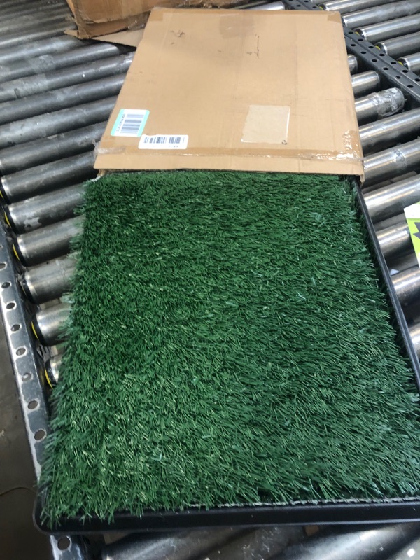 Photo 2 of LOOBANI Dog Grass Pad with Tray Large, Indoor Dog Potties for Apartment and Patio Training, with 2 Packs Loobani Dog Grass Pee Pads for Replacement
