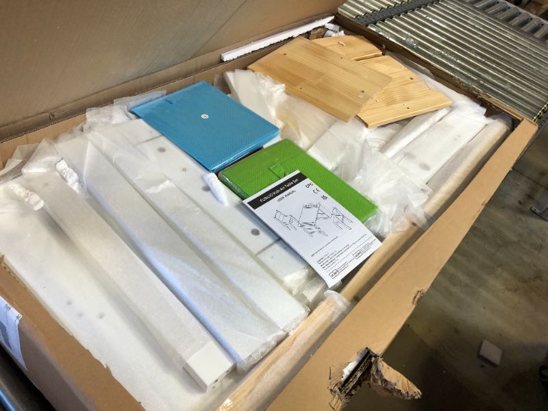 Photo 1 of FUNLIO Wooden Kids Art Table & 2 Chairs Set, Kids Craft Table with Large Storage & Paper Rolls for Ages 3-8, Toddler Drawing Table Solid Wood, Easy to Assemble/Clean, CPC & CE Certified Ver 2