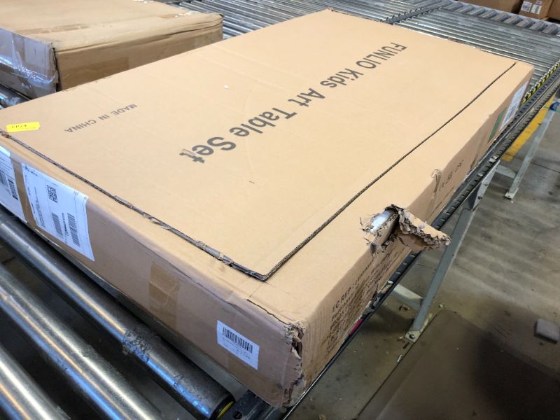 Photo 1 of FUNLIO Wooden Kids Art Table & 2 Chairs Set, Kids Craft Table with Large Storage & Paper Rolls for Ages 3-8, Toddler Drawing Table Solid Wood, Easy to Assemble/Clean, CPC & CE Certified Ver 2