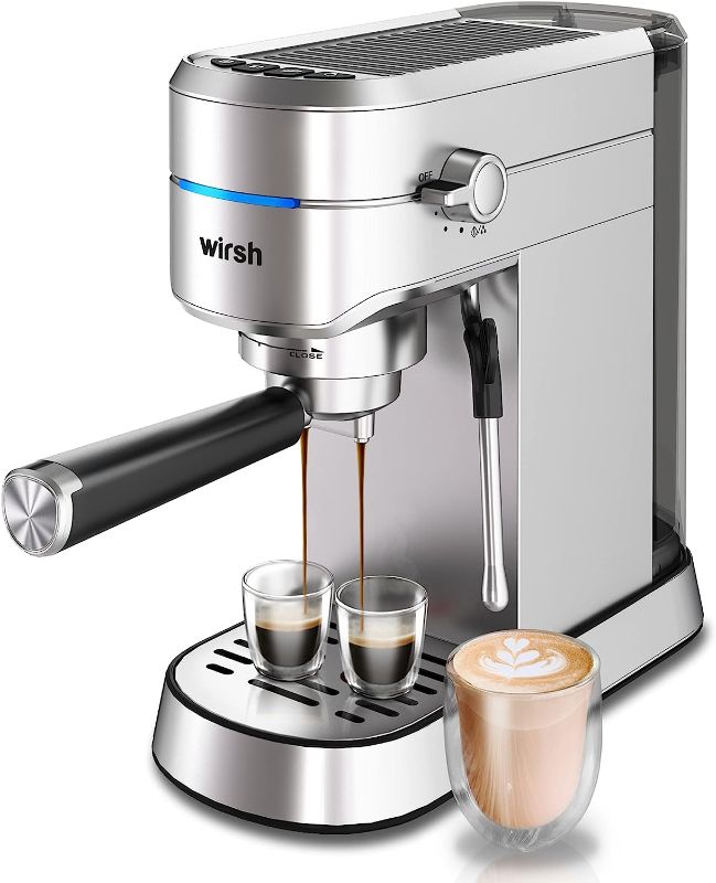 Photo 1 of Espresso Machine, Wirsh Espresso Machine for Home,Espresso Maker with Commerical Steamer for Latte and Cappuccino,Stainless Steel Expresso Coffee Machine with 42oz Removable Water Tank
