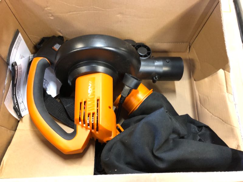 Photo 2 of WORX WG509 12 Amp TRIVAC 3-in-1 Electric Leaf Blower with All Metal Mulching System
