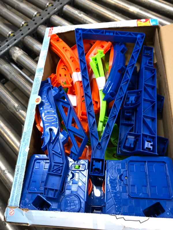 Photo 2 of ?Hot Wheels Track Set and 1:64 Scale Toy Car, 29" Tall Track with Motorized Booster for Fast Racing, Action Spiral Speed Crash Playset???? SHIPS IN OWN CONTAINER