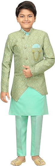 Photo 1 of AHHAAAA Kids Ethnic Wear Sherwani Kurta and Pajama Set For Boys 480 3-5 YEARS
