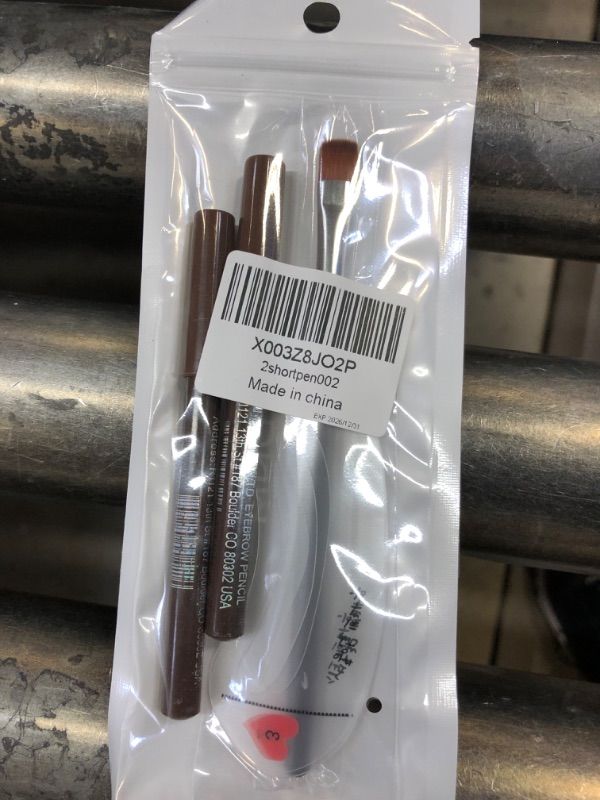 Photo 2 of 2 short eyebrow pencil with 1 pack eyebrow brush,1 pack eyebrow tool,#brownpen002