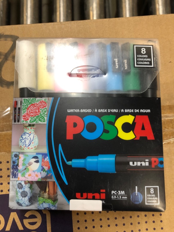 Photo 2 of posca Acrylic Paint Marker Set, 8 Color Fine, PC-3M, Version 2 (PC3M8SET)