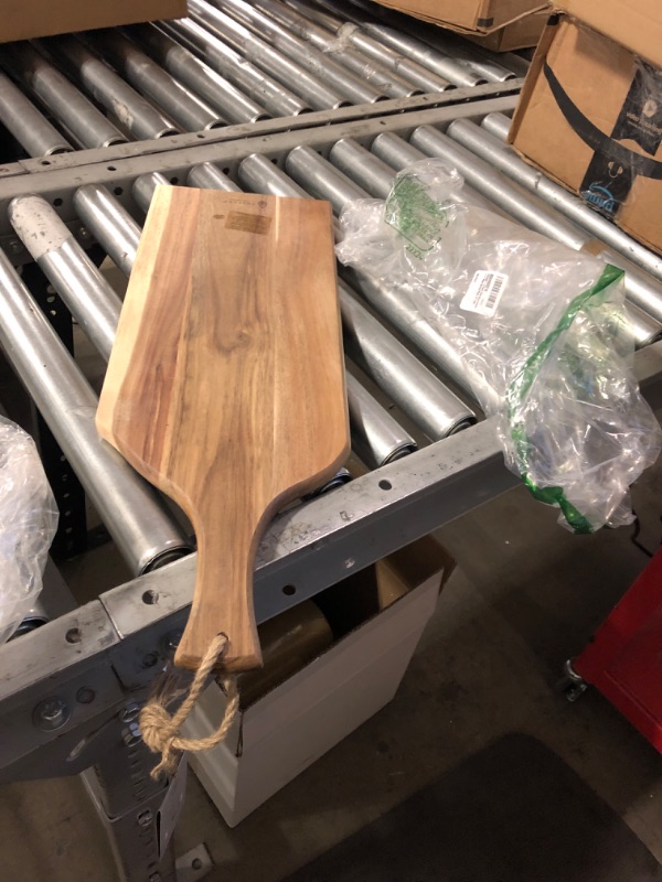 Photo 2 of TOSCANA - a Picnic Time brand - Artisan Acacia Charcuterie Board - Wood Serving Plank with Raw Edge - 24-Inch Cheese Board