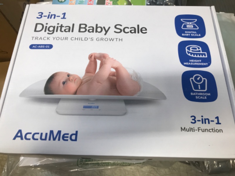 Photo 2 of AccuMed Baby Scale, Pet Scale, Multi-Function Toddler Scale, Digital Baby Scale, Blue Backlight, Weight and Height Track