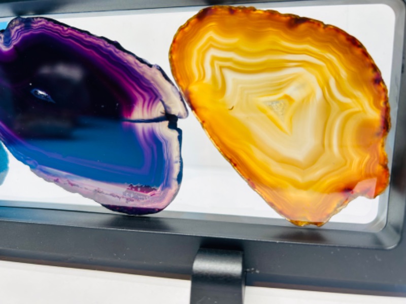 Photo 2 of 662527…3 agate slices in 9 x 4” display 