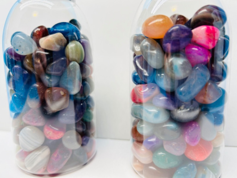 Photo 3 of 662531…2 bottles of polished rocks  5” tall