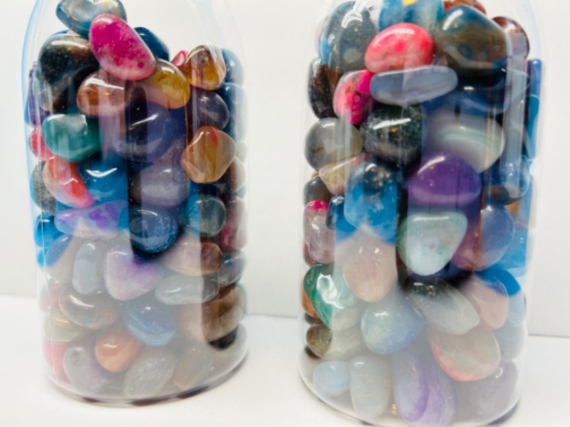 Photo 2 of 662531…2 bottles of polished rocks  5” tall