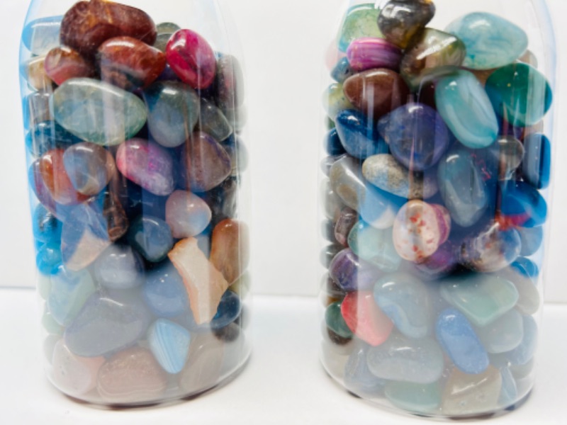 Photo 2 of 662532…2 bottles of polished rocks 5” tall 