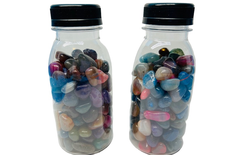 Photo 1 of 662532…2 bottles of polished rocks 5” tall 