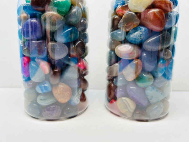 Photo 2 of 662533…. 2 bottles of polished rocks 5” tall 