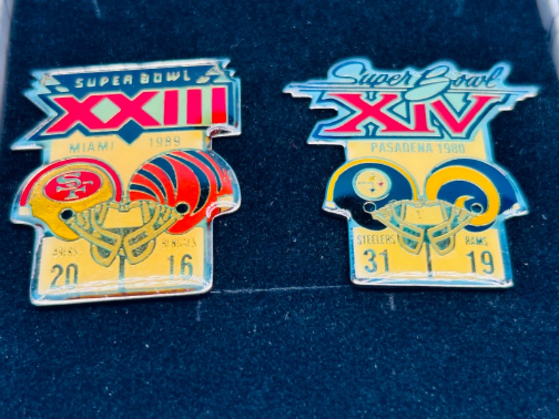 Photo 2 of 662616… 2 vintage Super Bowl pins in gift box 