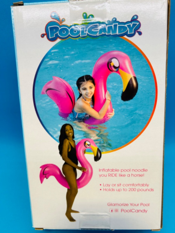 Photo 2 of 662690…  Poolcandy flamingo ride-on super noodle pool toy