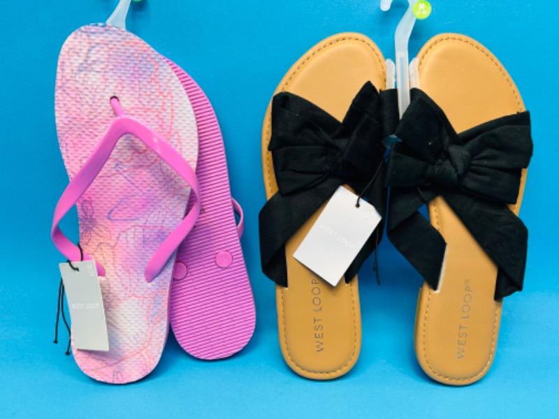 Photo 1 of 662746…2 pairs of ladies sandals size M 7-8 