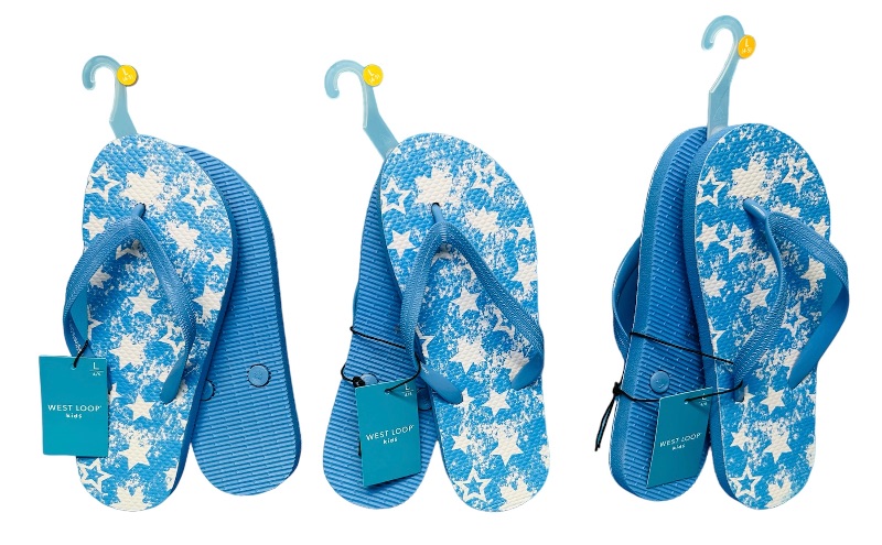 Photo 1 of 662757…3 pairs of kids flip flops size L 4-5
