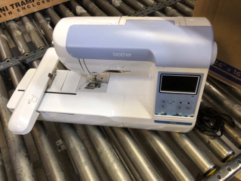 Photo 2 of Brother New Model PE900 Embroidery Machine, Wireless LAN Connected, 193 Built-in Designs, 5" x 7" Hoop Area, Large 3.7" LCD Touchscreen, USB Port, 13 Font Styles, White PE900 Machine Only