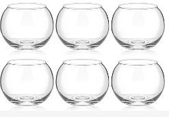 Photo 1 of 6 Pcs Fish Bowl Vase Glass Bubble Bowl Globe Glass Bowl Clear Bubble Vase Round Terrarium Goldfish Bowl Globe Flower Vase Centerpiece for Weddings Events Arrangements Office Home, 3.3x2.8x3.5 inch