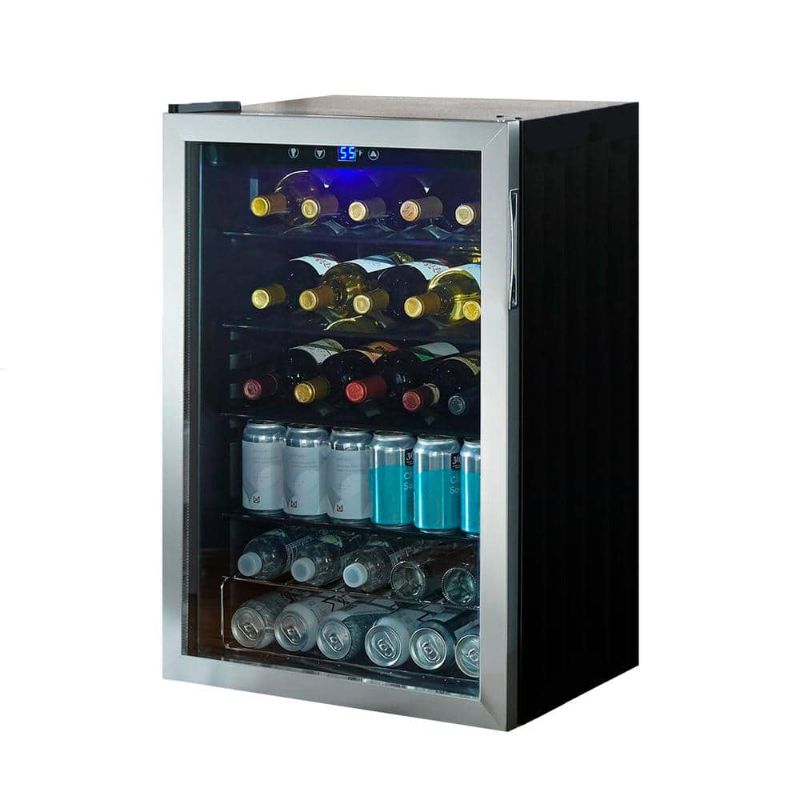 Photo 1 of Vissani 4.3 Cu. Ft. Wine and Beverage Cooler in Stainless Steel, Black
