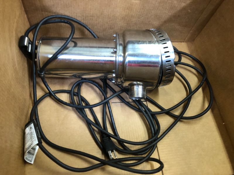 Photo 2 of Superior Pump 91197 Stainless 1 HP Steel Utility Pump 1 HP Stainless Utility Pump