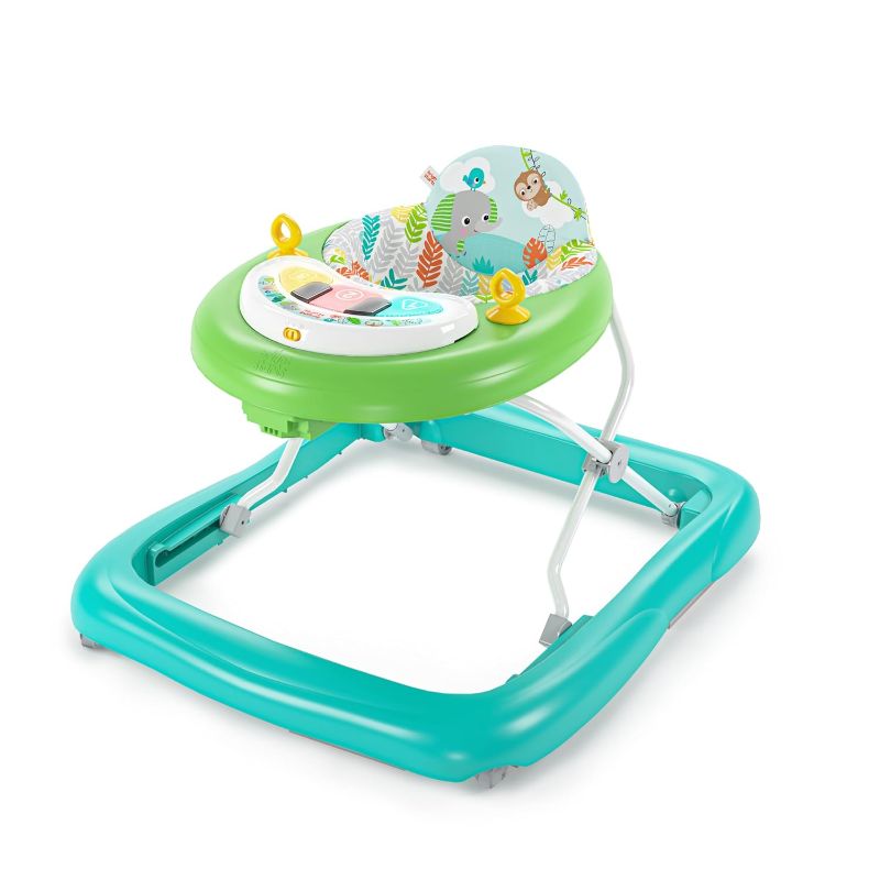 Photo 1 of Bright Starts Tiny Trek 2-in-1 Baby Activity Walker with -Toy Station, Adjustable Height and Easy-Fold Frame, Jungle Vines Age 6 Months+
