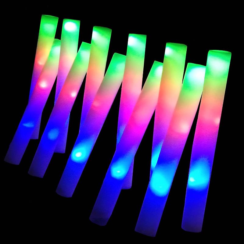 Photo 1 of Bylaotrs 32 PCS Foam Glow Sticks Bulk,3 Modes Flashing LED Light Sticks Glow in The Dark Party Supplies Light Up Toys for Parties Wedding Birthday Concert Christmas Halloween
