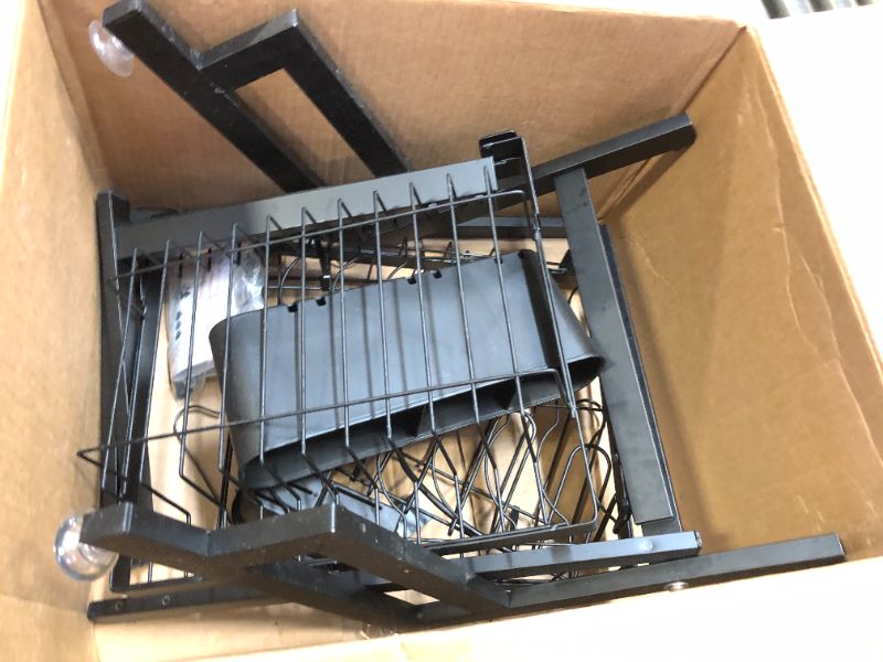 Photo 2 of ?Fit Sink 24"- 33" L? 2023 Version Adbiu Over Sink Dish Drying Rack (Expandable Dimension) Snap-On Design 2 Tier Large Kitchen Dish Rack Stainless Steel Counter Organization and Storage Black 23.5" - 32.5"(L) x 12"(W) x 19" - 22"(H)