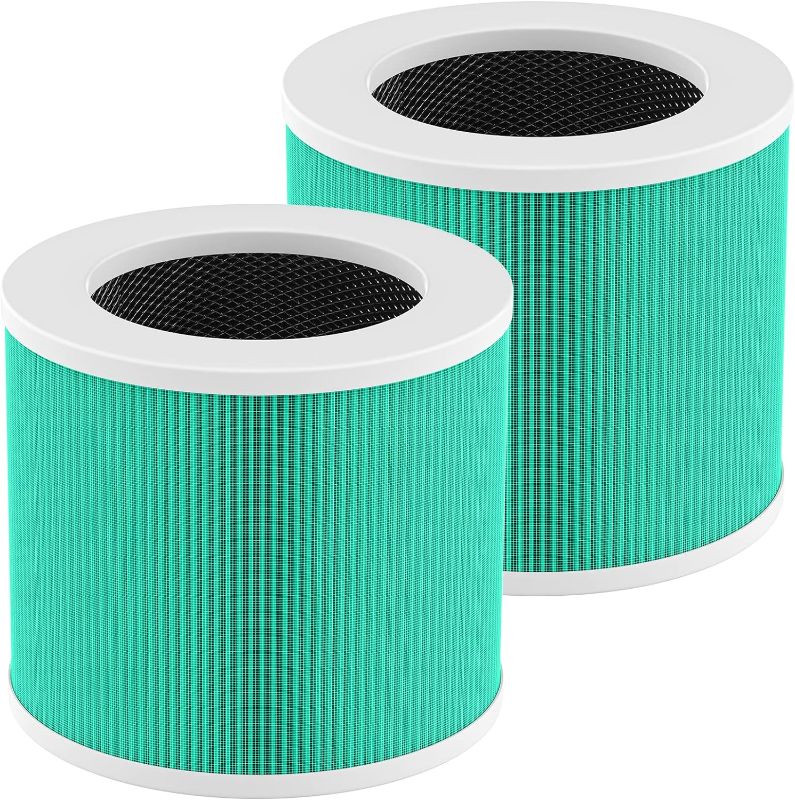 Photo 1 of 2 Pack HY1800 True H13 HEPA Replacement Filter Compatible with CHIVALZ/MORENTO/Loytio/Honeyuan/AYAFATO/IOIOW HY1800 Air Purifier, 3-in-1 Filtration System, H13 True HEPA HY1800 Replacement Filter