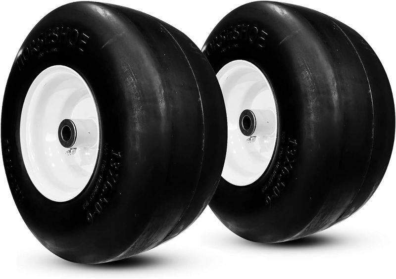 Photo 1 of New 13x6.50-6 Flat-Free Heavy Duty Smooth Tire w/Steel Rim for Commercial Lawn Mower Garden Tractor (Deck?66"), Hub Length 4"-7.1", Bore ?5/8" Grease Oil Infused Bushing, 136506 T161
