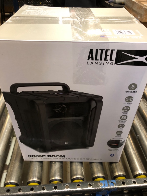 Photo 3 of Altec Lansing Sonic Boom - Waterproof Bluetooth Speaker with Phone Charger, IP67 Outdoor Speaker, 3 USB Charging Ports, 50 Foot Range & 20 Hours Battery Life