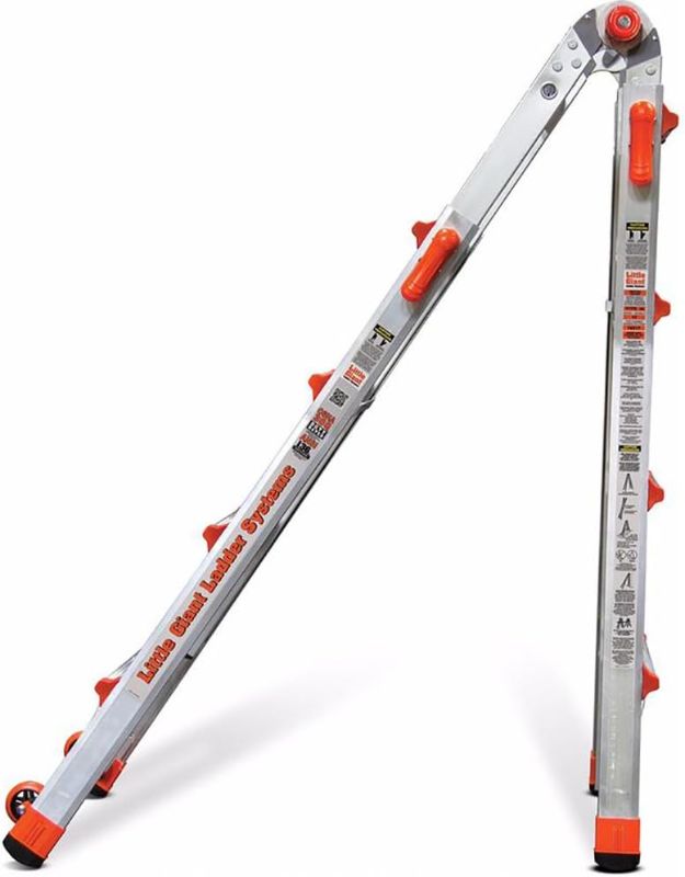Photo 1 of Little Giant Ladder Systems, Velocity with Wheels, M22, 22 Ft, Multi-Position Ladder, Aluminum, Type 1A, 300 lbs Weight Rating, (15422-001)
