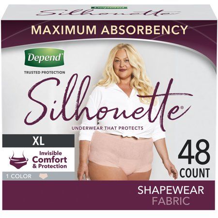 Photo 1 of Depend Silhouette Adult Incontinence Underwear for Women XL Pink 48Ct
