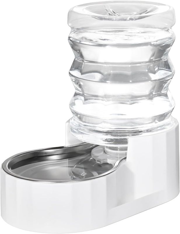 Photo 1 of  Automatic Pet Waterer, Gravity Stainless Steel Water Dispenser, 100% BPA-Free, Large Capacity Water Feeder for Cats and Small and Medium-Sized Dogs