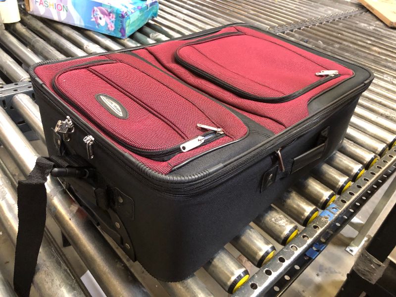 Photo 2 of Travel Select Amsterdam Expandable Rolling Upright Luggage, Burgundy, Checked-Medium 25-Inch Checked-Medium 25-Inch Burgundy