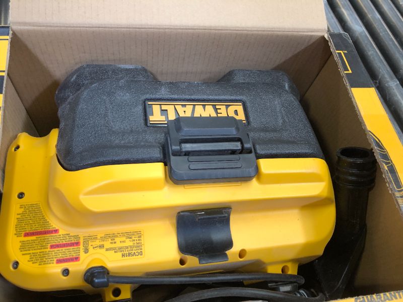 Photo 2 of DEWALT 20V MAX Cordless Wet/Dry Vacuum, Compact Shop Vacuum, Tool Only (DCV581H),Black/ Yellow Wet/Dry Vac Only